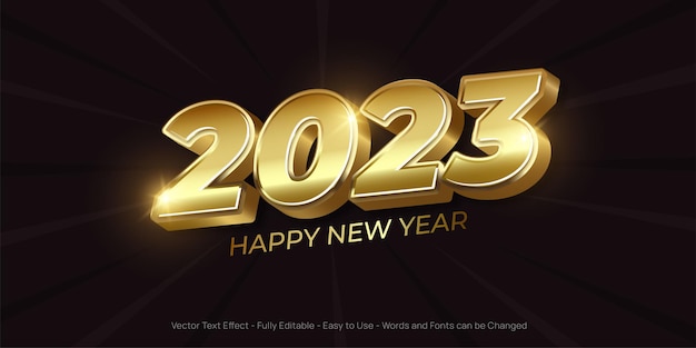 Edytowalny tekst numer 2023 efekt złota