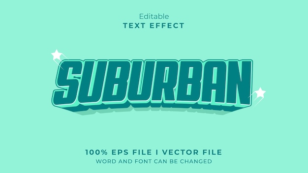 edytowalny tekst podmiejski efekt typografii logo