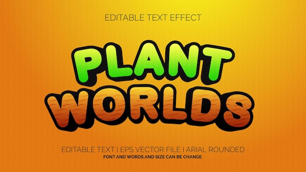 Edytowalny Tekst Zielony żółty światy Roślin