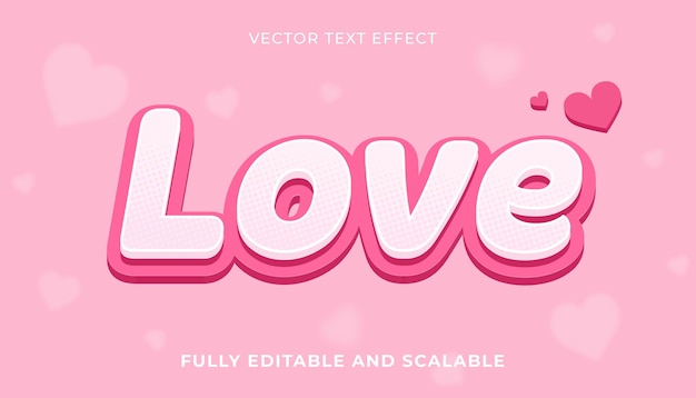 Plik wektorowy edytowalny wektor tekstowy z efektem miłości