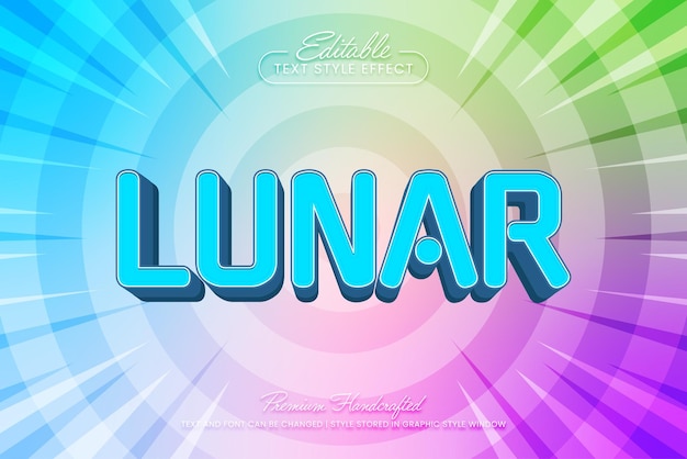Plik wektorowy edytowalny wektorowy efekt tekstowy styl graficzny lunar 3d wektorowy nagłówek i szablon tytułu