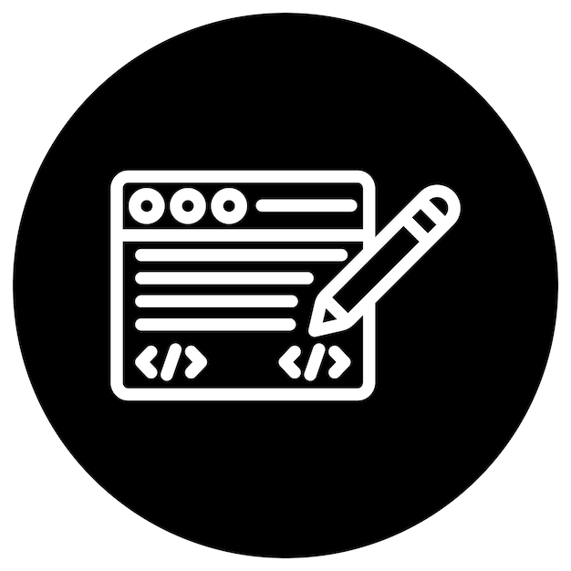 Edytowanie kodu Ilustracja projektu ikony wektorowej