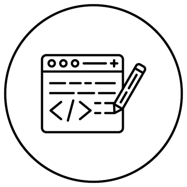 Edytowanie obrazu wektorowego ikony kodu Może być używane do programowania komputerowego