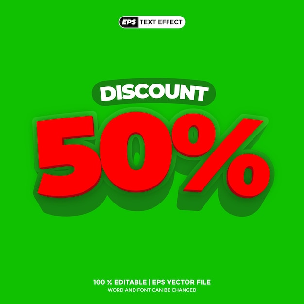 Efekt 3D Bold Text Editable Diskon Sprzedaż