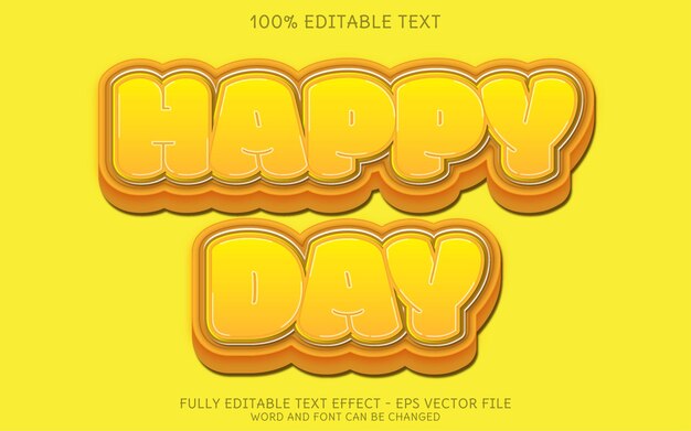 Efekt 3d Happy Day Text Edytowalny Styl Tekstu