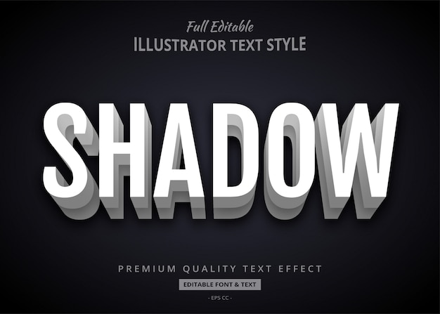 Efekt białego tekstu w stylu 3d Shadow