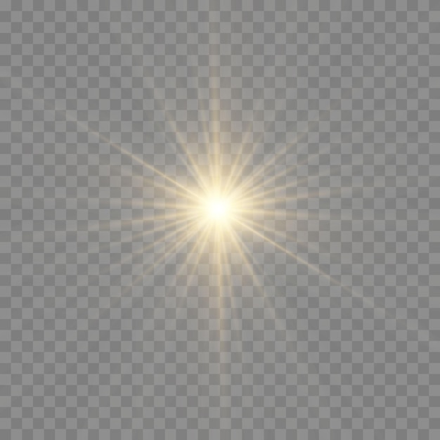 Efekt blasku światła. Wybuch gwiazdy z iskierkami.Sun.