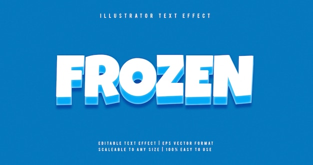 Efekt Czcionki Frozen Cartoon Style Text