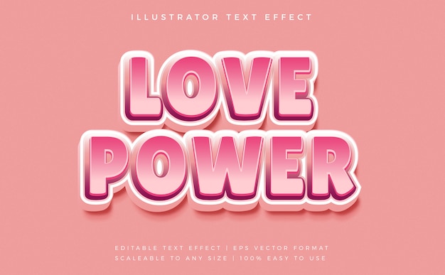 Efekt Czcionki Power Love Text Style