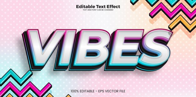 Efekt edytowalnego tekstu Vibes w nowoczesnym stylu