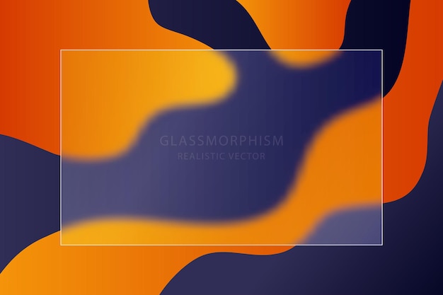 Efekt Glassmorphism Z Przezroczystą Płytą Szklaną Na Abstrakcyjnym Morfizmie Szkła W Kolorze Tła