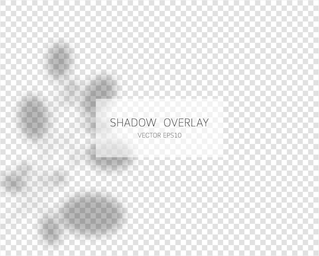 Plik wektorowy efekt nakładki cienia. naturalne cienie na przezroczystym tle. ilustracja.