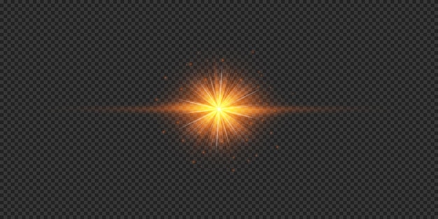 Plik wektorowy efekt pomarańczowego światła horyzontalnego rozbłysku soczewki