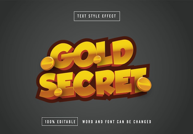 Efekt Stylu Gold Secret Text