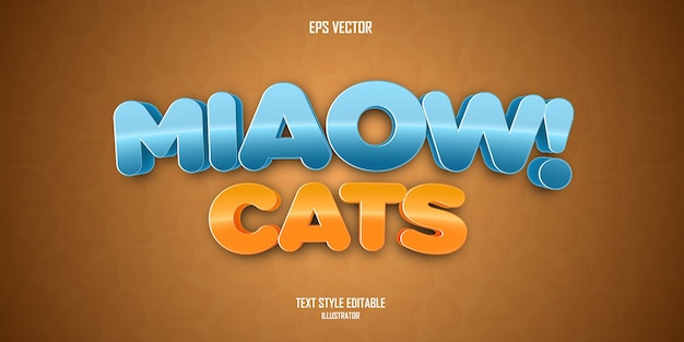 Efekt stylu Miaow Cats 3D Text