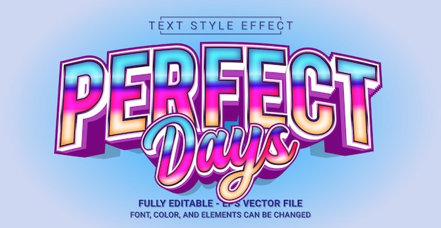 Efekt Stylu Tekstowego Perfect Days Edytowalny Szablon Tekstu Graficznego