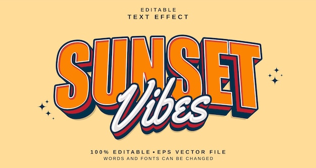 Efekt Stylu Tekstu Do Edycji Temat Stylu Tekstu Sunset Vibes