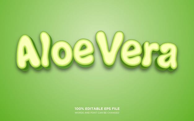 Efekt stylu tekstu edytowalnego Aloe Vera 3D