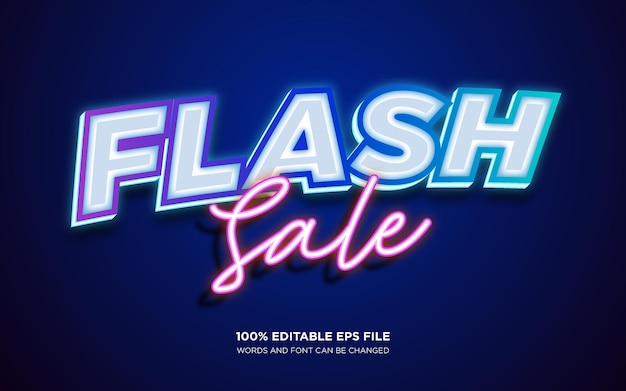 Efekt stylu tekstu edytowalnego Flash Sale 3D