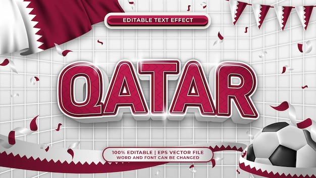 Efekt Stylu Tekstu Edytowalnego Motywu Piłki Nożnej W Katarze