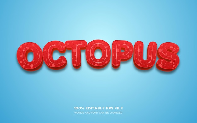 Efekt Stylu Tekstu Edytowalnego Octopus 3d