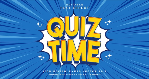 Efekt stylu tekstu edytowalnego Temat stylu tekstu Quiz Time