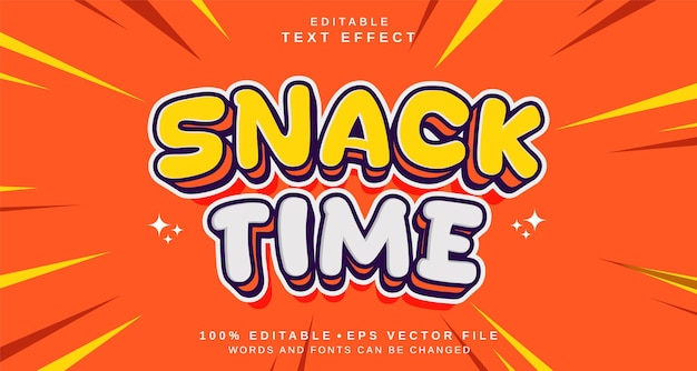 Efekt stylu tekstu edytowalnego Temat stylu tekstu Snack Time