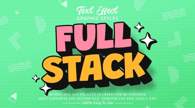 Efekt stylu tekstu Full Stack 3d