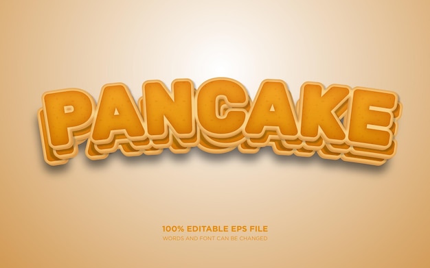 Efekt Stylu Tekstu Pancake 3d