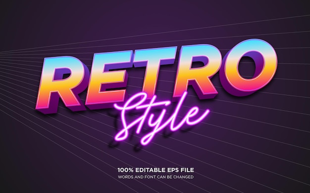 Efekt stylu tekstu retro 3D