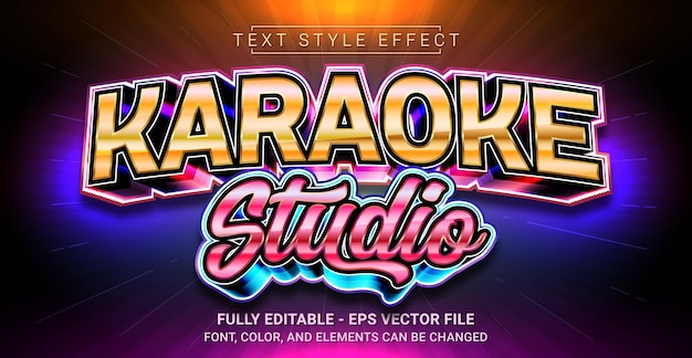 Efekt Stylu Tekstu W Studio Karaoke Edytowalny Szablon Tekstu Graficznego