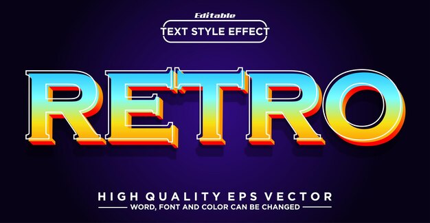 Efekt stylu typografii tekstu retro Edytowalny efekt tekstowy