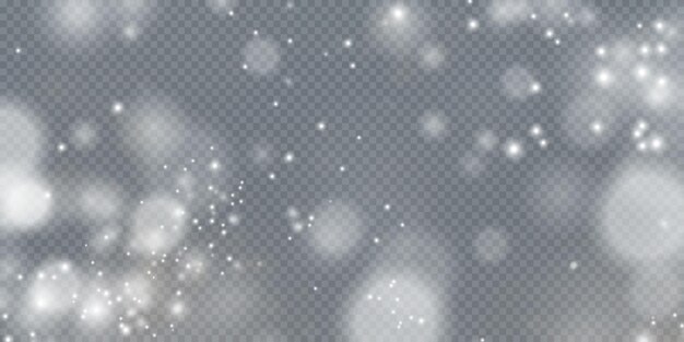 Efekt światła bokeh w tle Białe światło kurzu png Boże Narodzenie w tle lśniącego pyłu