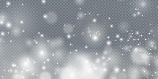 Efekt światła bokeh w tle Białe światło kurzu png Boże Narodzenie w tle lśniącego pyłu