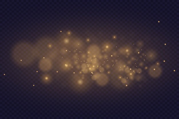 Efekt świetlny błyszczących cząstek i świateł Brilliant bokeh i pył