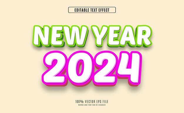 Efekt tekstowy 2024 Nowy Rok