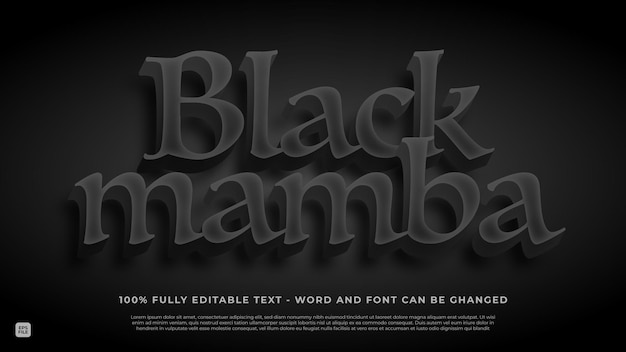 Efekt Tekstowy 3d Czarnej Mamby