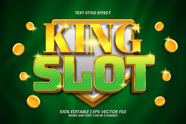 Efekt Tekstowy 3d Gold King Slot Edytowalny Luksusowy Styl