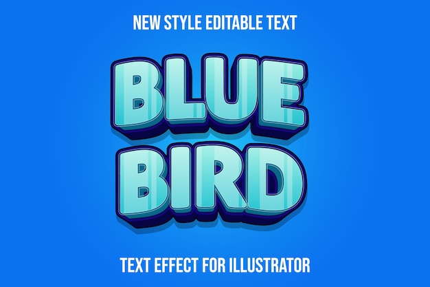 Efekt Tekstowy 3d Niebieski Ptak Kolor Jasnoniebieski I Fioletowy Gradient