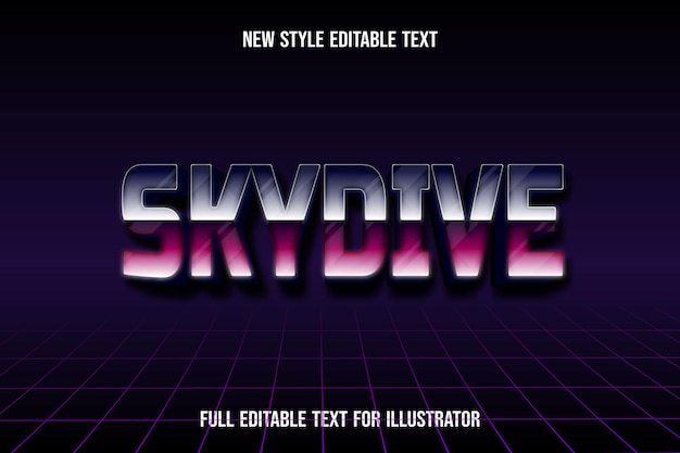 Efekt Tekstowy 3d Skydive Kolor Fioletowy I Różowy Gradient