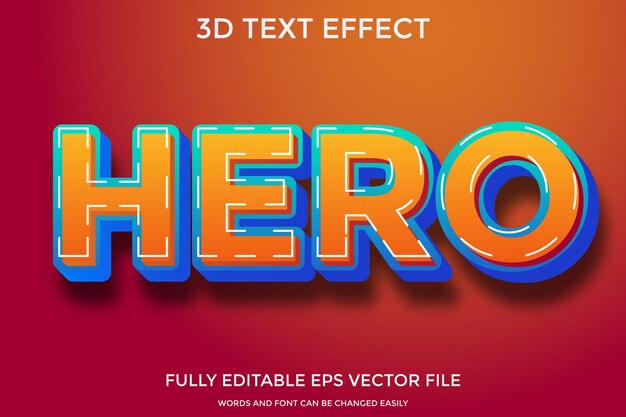 Efekt tekstowy 3d superbohatera
