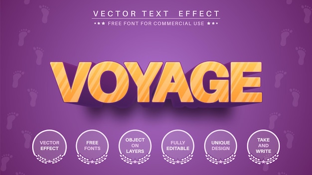 Plik wektorowy efekt tekstowy 3d voyage