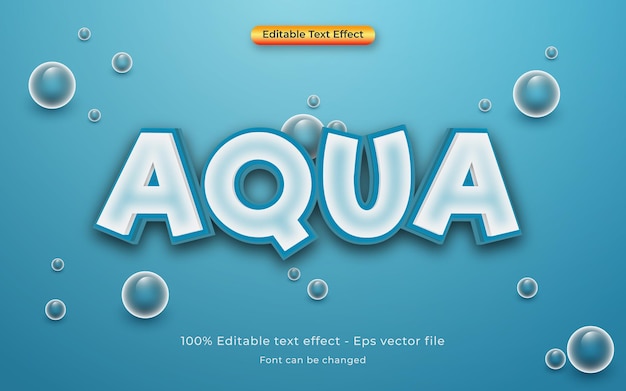 Efekt Tekstowy 3d Wektora Aqua