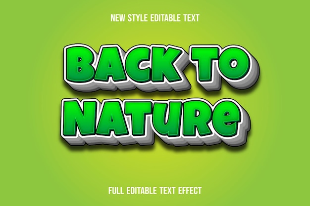 Efekt tekstowy 3d z powrotem do zielonego i białego gradientu natury nature