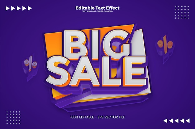 Efekt Tekstowy Big Sale W Nowoczesnym Stylu Trendu