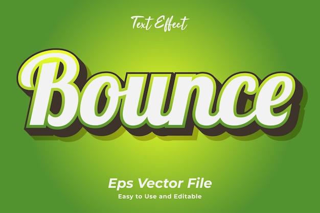 Efekt Tekstowy Bounce łatwy W Użyciu I Edytowalny Wektor Premium