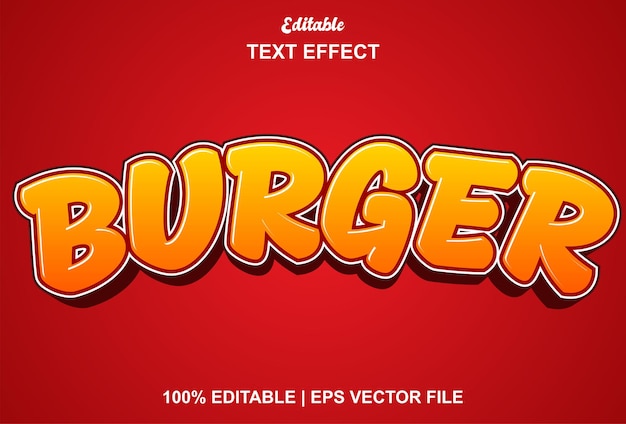 Efekt Tekstowy Burger Z Edytowalnym Kolorem Czerwonym