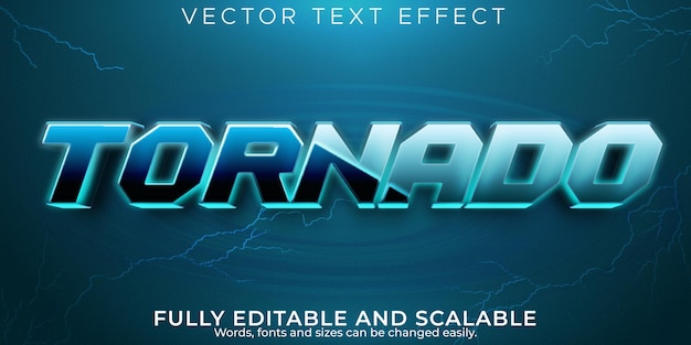 Efekt Tekstowy Burzy Tornado, Edytowalny Styl Tekstu Huraganu I Katastrofy