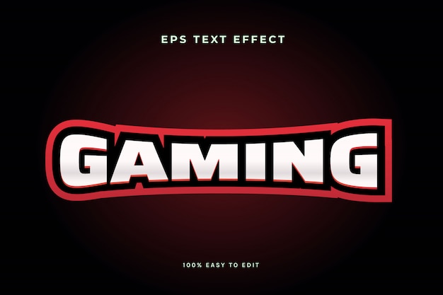 Plik wektorowy efekt tekstowy czerwonego logo e-sportowego do gier