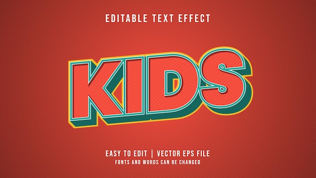 Plik wektorowy efekt tekstowy dla dzieci
